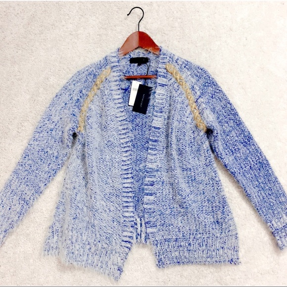 Monarc Anthropologie Blue Sweater Cardigan S NWT - Picture 4 of 8